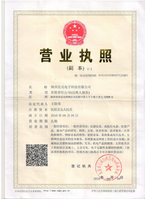 陕西宏元电子科技有限公司营业执照与科技信息咨询服务概述