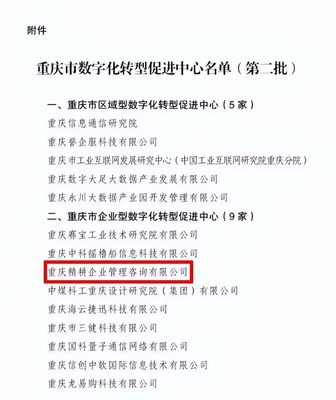 大渡口企业入选重庆市数字化转型促进中心名单
